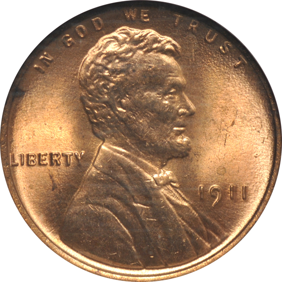 Five certified Lincoln cents