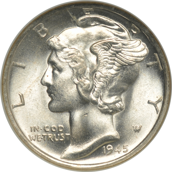 1945-S MS-67, plus a 1945-S micro S MS-65, both NGC