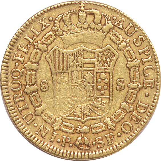 Spain - 1784-P SF 8 escudo KM-50.2 - F details
