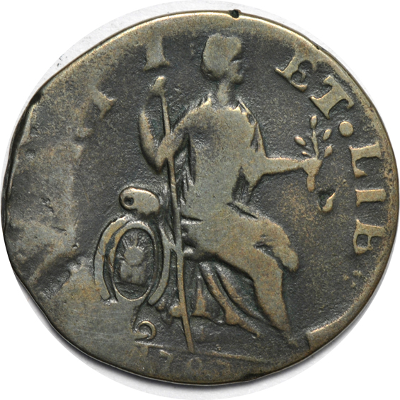Eighteen colonial coins