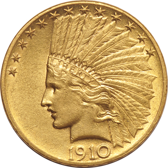 1882 and 1901 Liberty eagles, plus a 1910 Indian eagle, as described