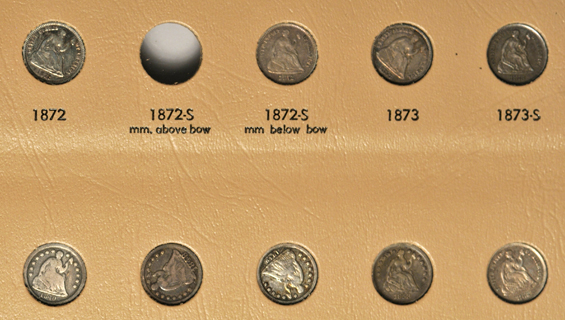 Collection of Capped Bust and Liberty Seated dimes in a Dansco 6120 album
