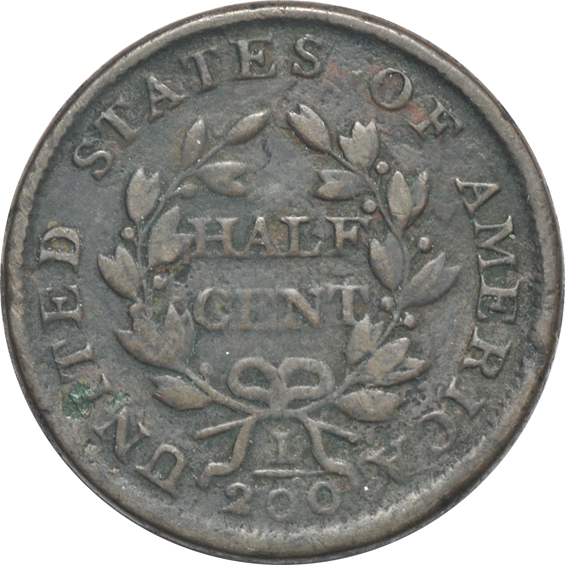 Nine Draped Bust half cents