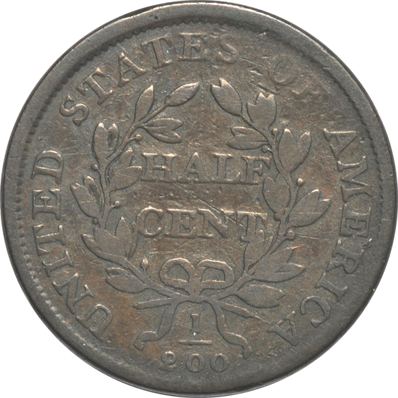 Nine Draped Bust half cents