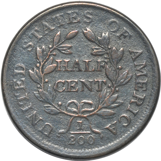 Nine Draped Bust half cents