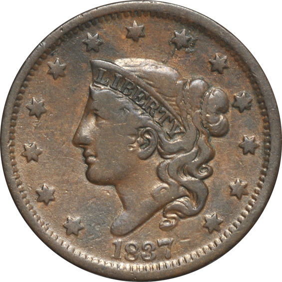 Collection of fifty-five Liberty Head large cents