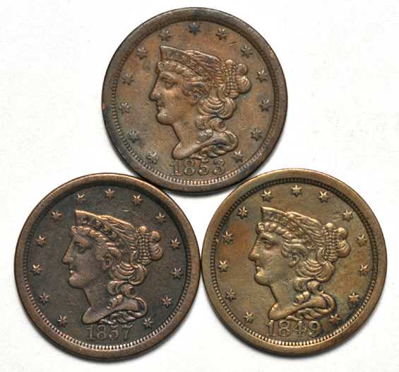 Eight Braided Hair half cents