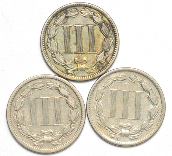 Eight three-cent nickels