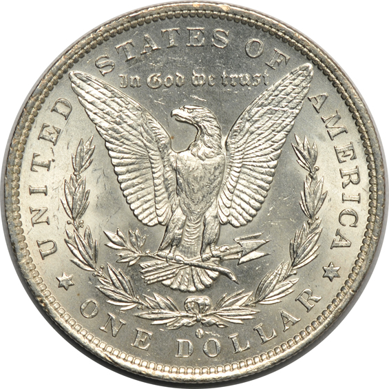 Four BU Morgan silver dollars - 1881-S, 1882-O, 1883-O and 1921