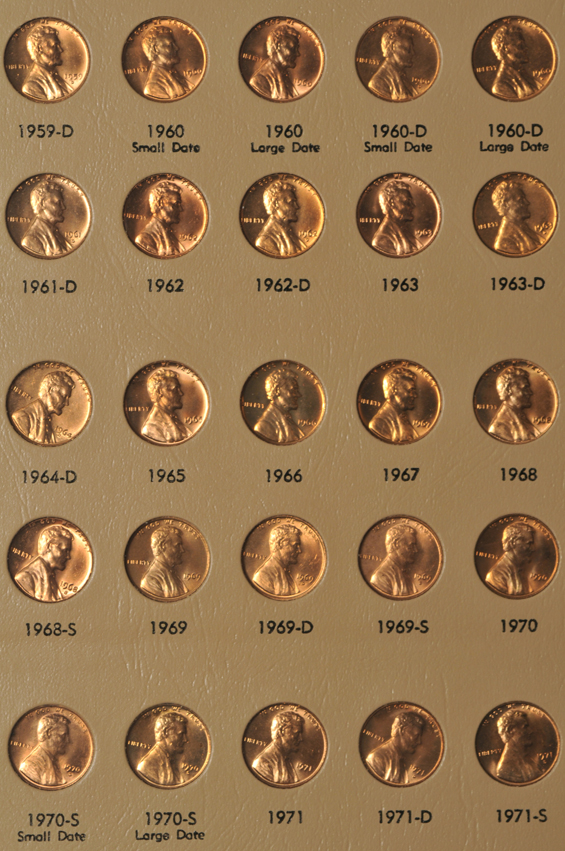 Partial collection of Lincoln cents, including proof-only issues, through 2015-S
