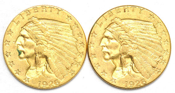 Seven Indian Head quarter eagles