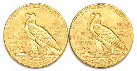 Seven Indian Head quarter eagles