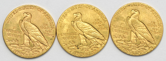 Two 1909-D, and a 1915, all AU