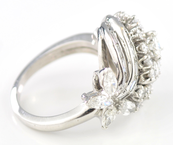 14K White Gold Diamond Ring