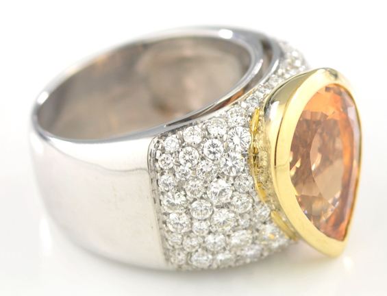 18K Two-Tone Citrine Ring