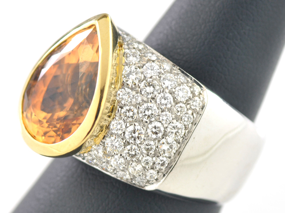 18K Two-Tone Citrine Ring