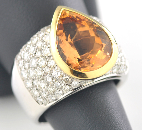 18K Two-Tone Citrine Ring
