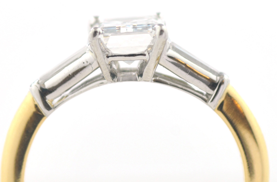 Cartier Diamond Engagement Ring with GIA 1.03 Carat Emerald Cut Diamond