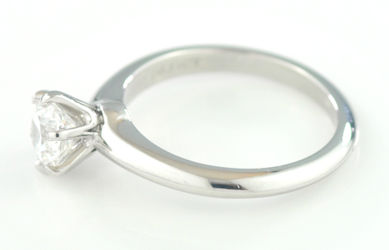 Platinum Tiffany and Co. Ring with GIA .84 Carat Round Brilliant