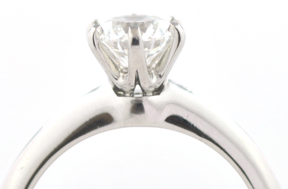 Platinum Tiffany and Co. Ring with GIA .84 Carat Round Brilliant