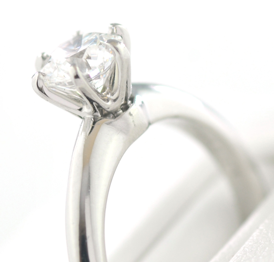 Platinum Tiffany and Co. Ring with GIA .84 Carat Round Brilliant