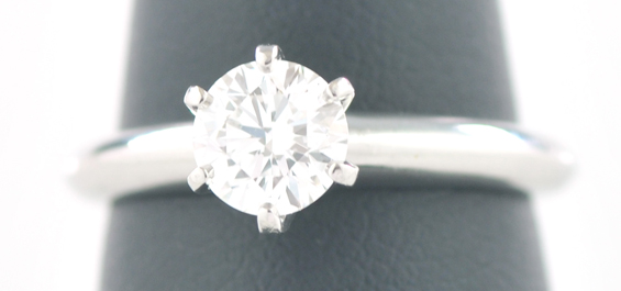 Platinum Tiffany and Co. Ring with GIA .84 Carat Round Brilliant