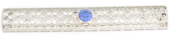 18K White Gold Bar Pin