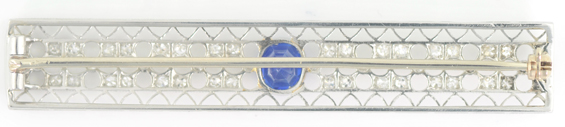 18K White Gold Bar Pin