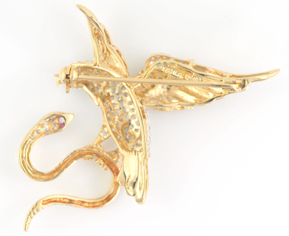 14K Yellow Gold Eagle Pin