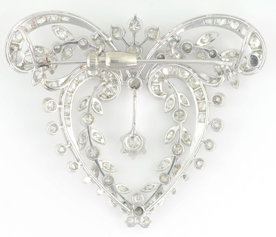 14K White Gold Diamond Pin