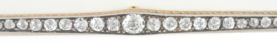 14K Yellow Gold and Platinum Bar Pin