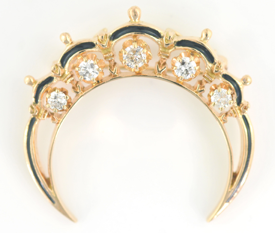 14K Yellow Gold Crescent Moon Pin
