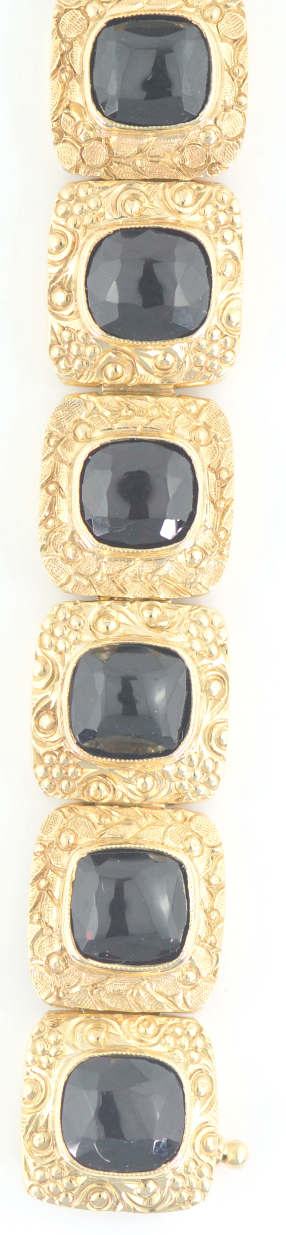 14K Yellow Gold Garnet Bracelet