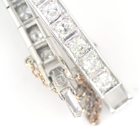14K White Gold Diamond Bracelet 