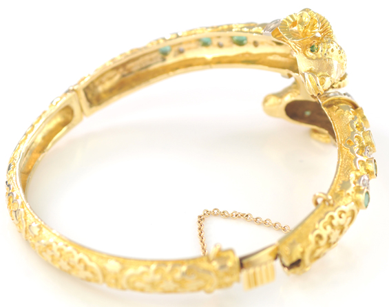 18K Yellow Gold Ram Bangle 