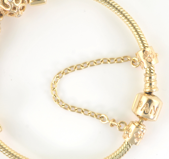 14K Yellow Gold Pandora Bracelet 