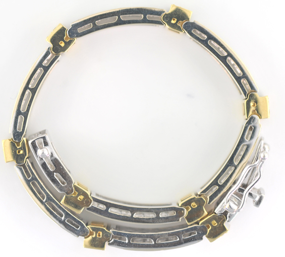 18K Two Tone Diamond Bracelet 