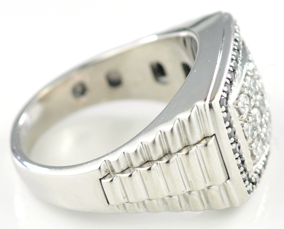 14K White Gold Gents Diamond Ring
