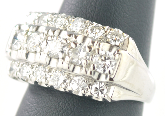 14K White Gold Diamond Band