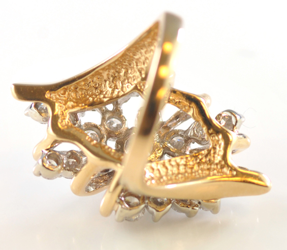 14K Yellow Gold Diamond Cluster Ring