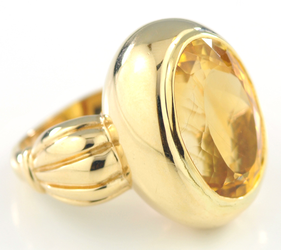 14K Yellow Gold Citrine Ring
