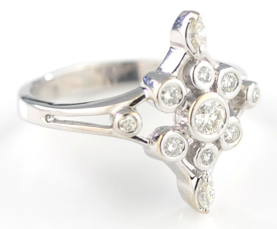 14K White Gold Diamond Ring