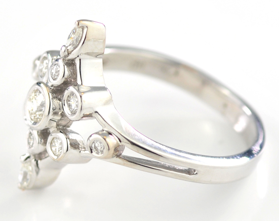 14K White Gold Diamond Ring