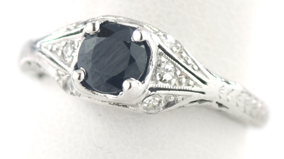 Platinum Sapphire Ring
