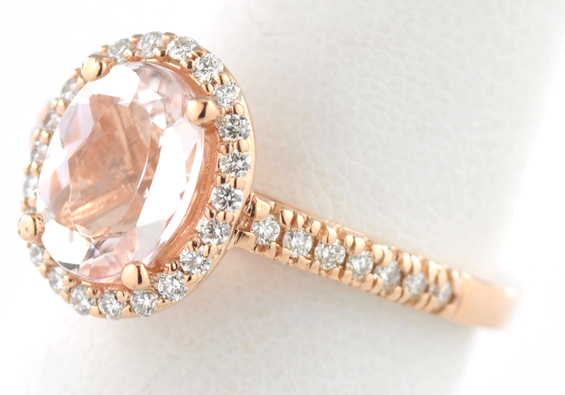 14K Rose Gold Morganite Ring