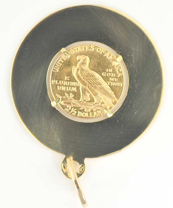18K Yellow Gold Coin Pendant