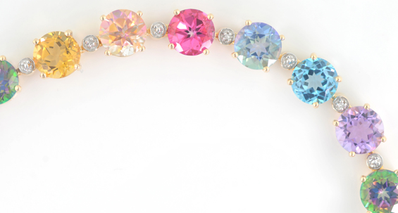 14K Yellow Gold Gemstone Bracelet 