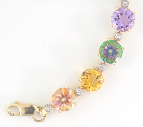 14K Yellow Gold Gemstone Bracelet 