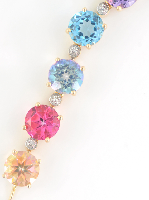 14K Yellow Gold Gemstone Bracelet 