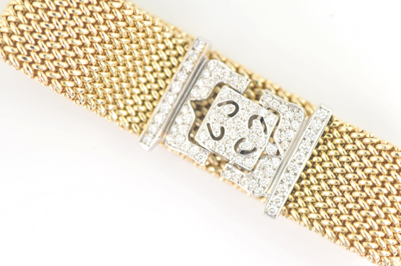 14K Two-Tone Bracelet with Diamond Clasp